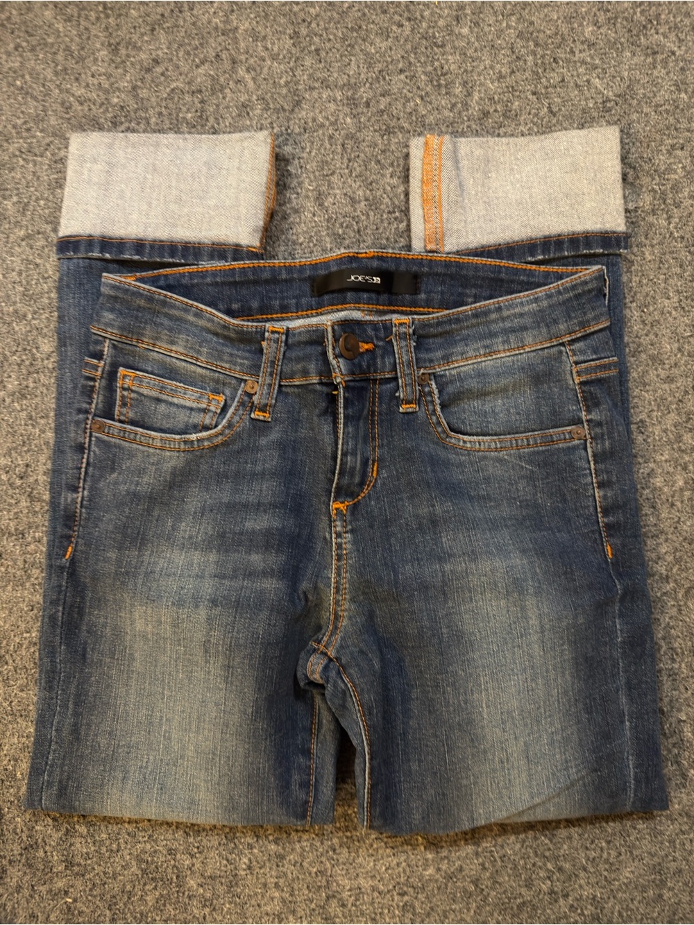 Joe’s Skinny Cropped Ankle Cuffed Jeans Dark Wash Size 25